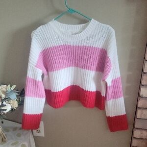 Open Knit Striped Sweater